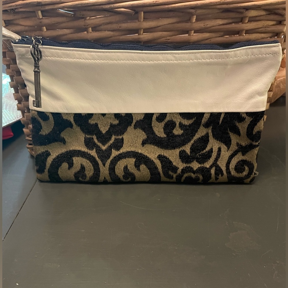 Black and White Patterned textured floral makeup/cosmetic bag makeup, toiletries